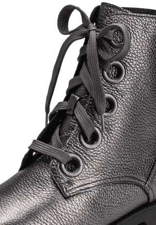 extrabreite Stiefelette Hirschleder anthrazit/metallic