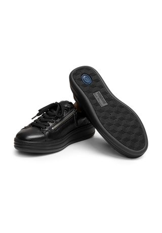 stilvoller Sneaker Hirschleder schwarz