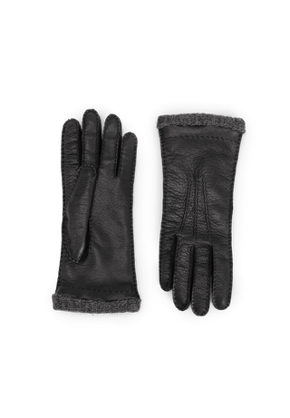 edle Handschuhe Hirschleder schwarz