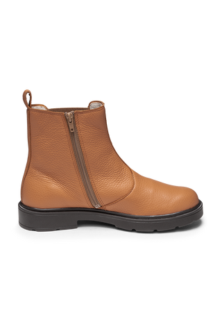 beherzte Stiefelette Hirschleder camel