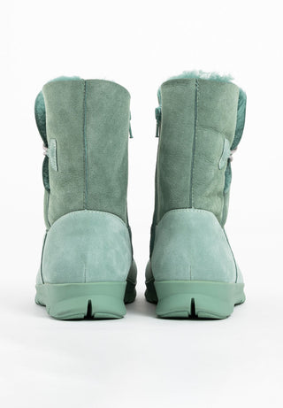 flauschig-wärmender Lammfellstiefel Veloursleder mint