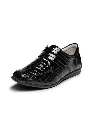 stimmiger Halbschuh Leder/Stretch schwarz