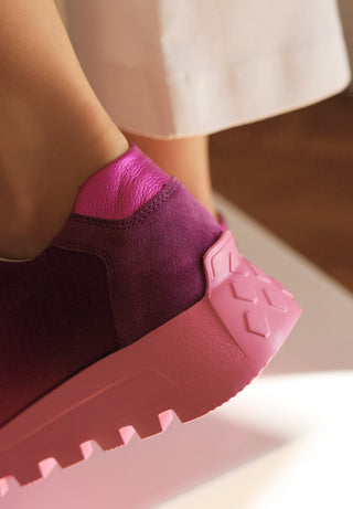 bunter Sneaker Echt Leder & Textil  pink