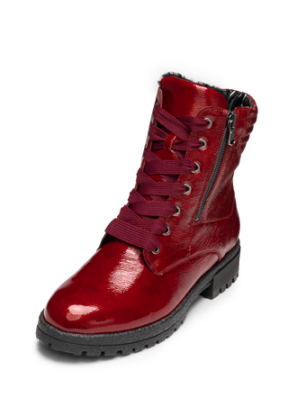 unübertreffliche Stiefelette Lackleder rot