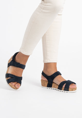 farbenfrohe Sandale Veloursleder marine