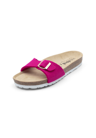 mollige Pantolette Wollfilz pink