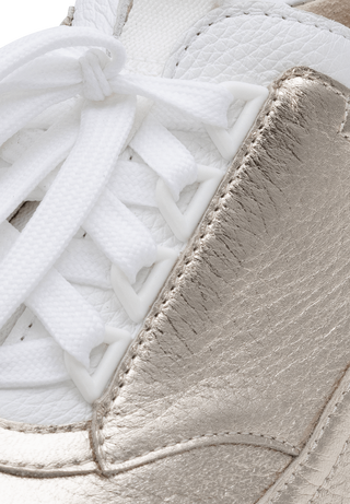stylischer Sneaker Hirschleder beige/gold