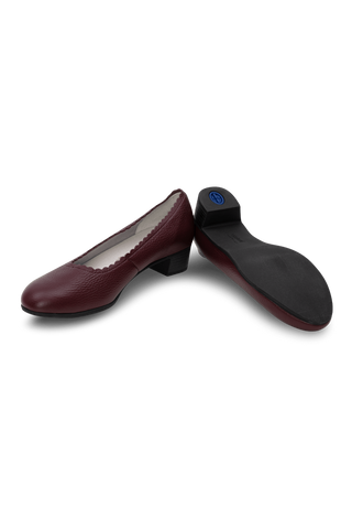 softer Pumps Hirschleder aubergine