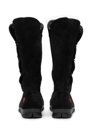 herzhafter Stiefel Veloursleder schwarz