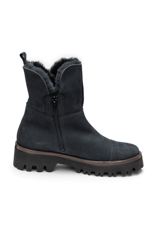 wundervolle Stiefelette Nubukleder marine