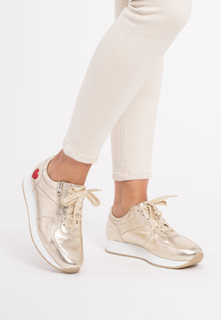 liebevoller Sneaker Hirschleder gold