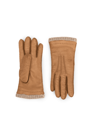 edle Handschuhe Hirschleder camel