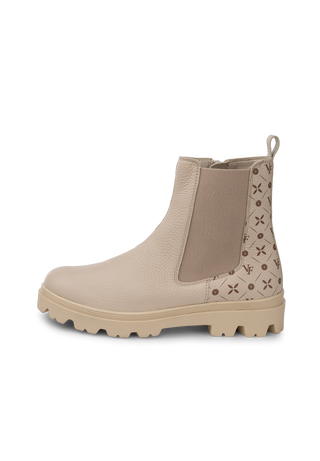 begehrte Stiefelette Hirschleder beige