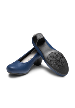 klassischer Pumps Hirschleder blau