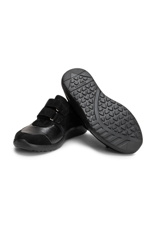 bequemer Sneaker Leder/Stretch schwarz