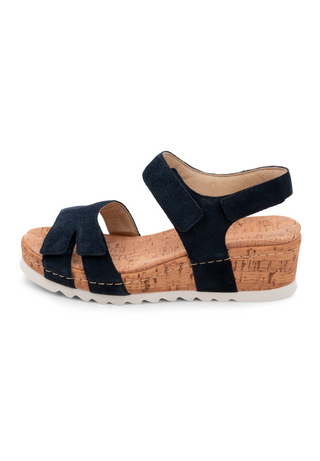 farbenfrohe Sandale Veloursleder marine