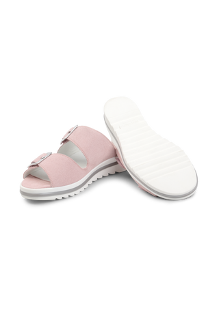 fabelhafte Pantolette Veloursleder rosa