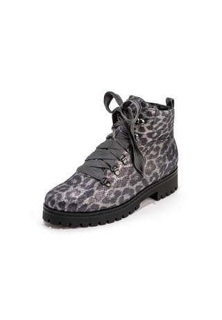 spektakuläre Stiefelette Veloursleder leopard