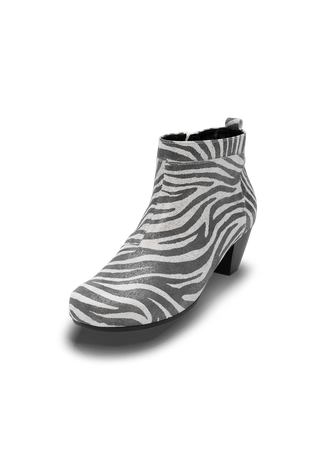 eindrucksvolle Stiefelette Samtziege zebra
