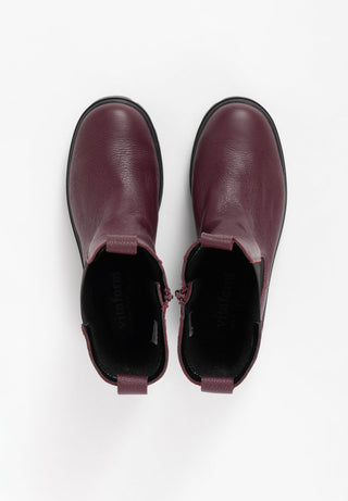 legerer Stiefel Hirschleder aubergine
