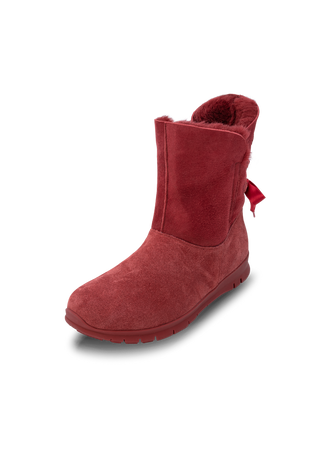 warme Lammfellstiefelette Veloursleder bordeaux