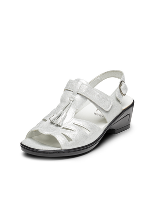 hinreißende Sandalette Veloursleder silber