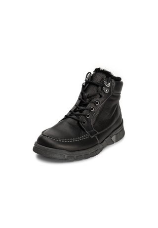 ungewöhnliche Stiefelette Nappaleder schwarz