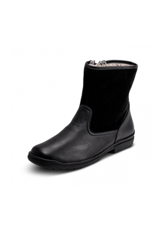 wärmender Stiefel Lammfell schwarz