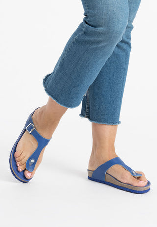 leichte Pantolette Softnappaleder blau