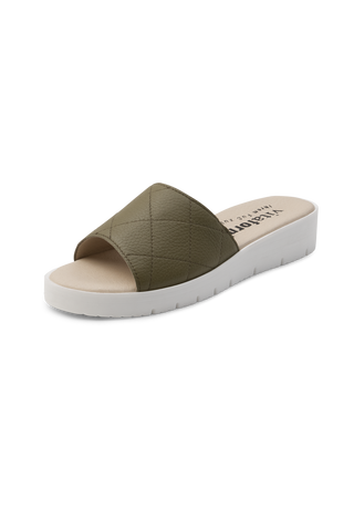 leichte Pantolette Hirschleder khaki