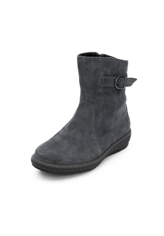 kuschlige Stiefelette Veloursleder marine