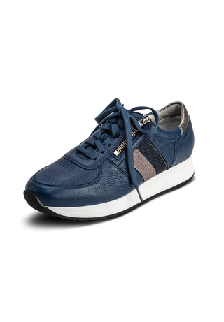 luxuriöser Sneaker Hirschleder jeansblau
