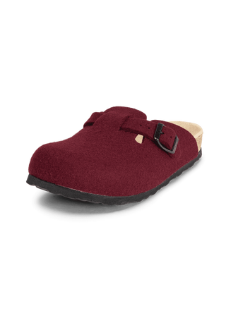 wärmeregulierender Clog Wollfilz bordeaux