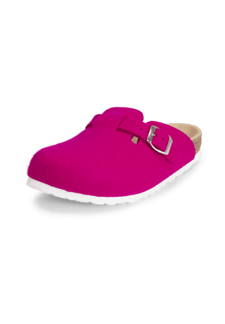 wärmeregulierender Clog Wollfilz pink