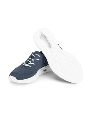 sportlicher Sneaker Nubukleder blau