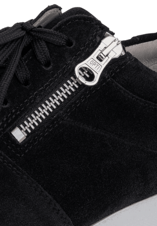 funkelnder Sneaker Veloursleder schwarz