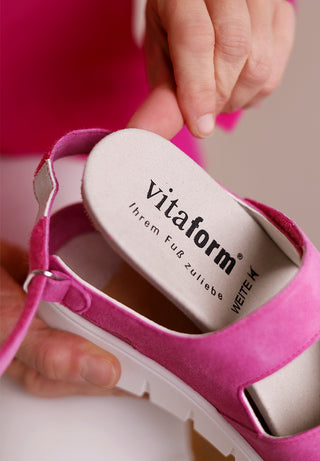 komfortable Sandale Samtziege pink