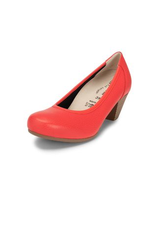 femininer Pumps Hirschleder koralle