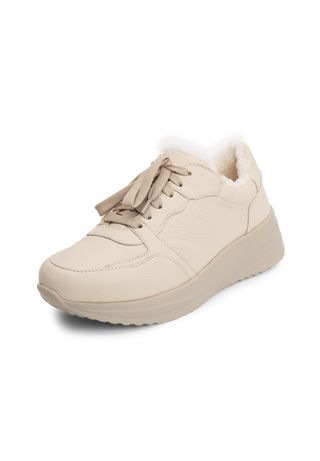 warmer Wintersneaker Hirschleder beige