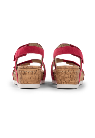 farbenfrohe Sandale Veloursleder fuchsia