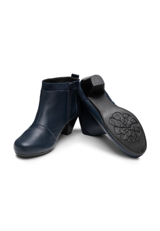 elegante Stiefelette Hirschleder marine