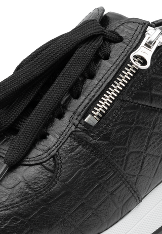 kroko Sneaker Hirschleder schwarz