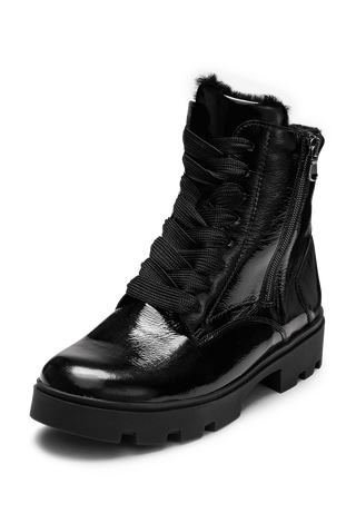 phänomenale Stiefelette Lackleder schwarz