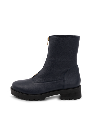 perfekte Stiefelette Hirschleder marine