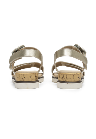 zarte Sandalette echt Leder gold