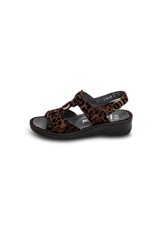 wilde Sandale Samtziege leopard