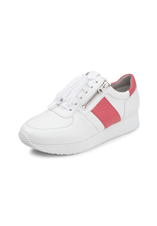 femininer Sneaker Hirschleder weiß/pink