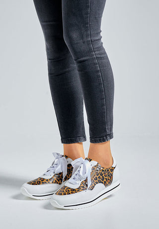 leoprint Sneaker Hirschleder leopard/weiß
