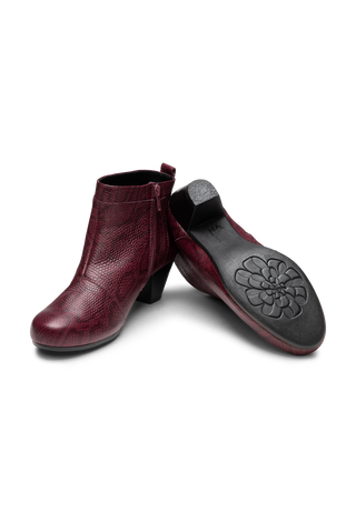 reptil Stiefelette Hirschleder  bordeaux