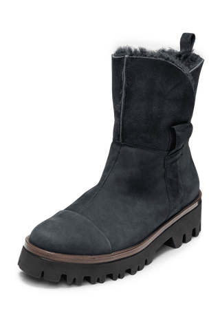 wundervolle Stiefelette Nubukleder marine